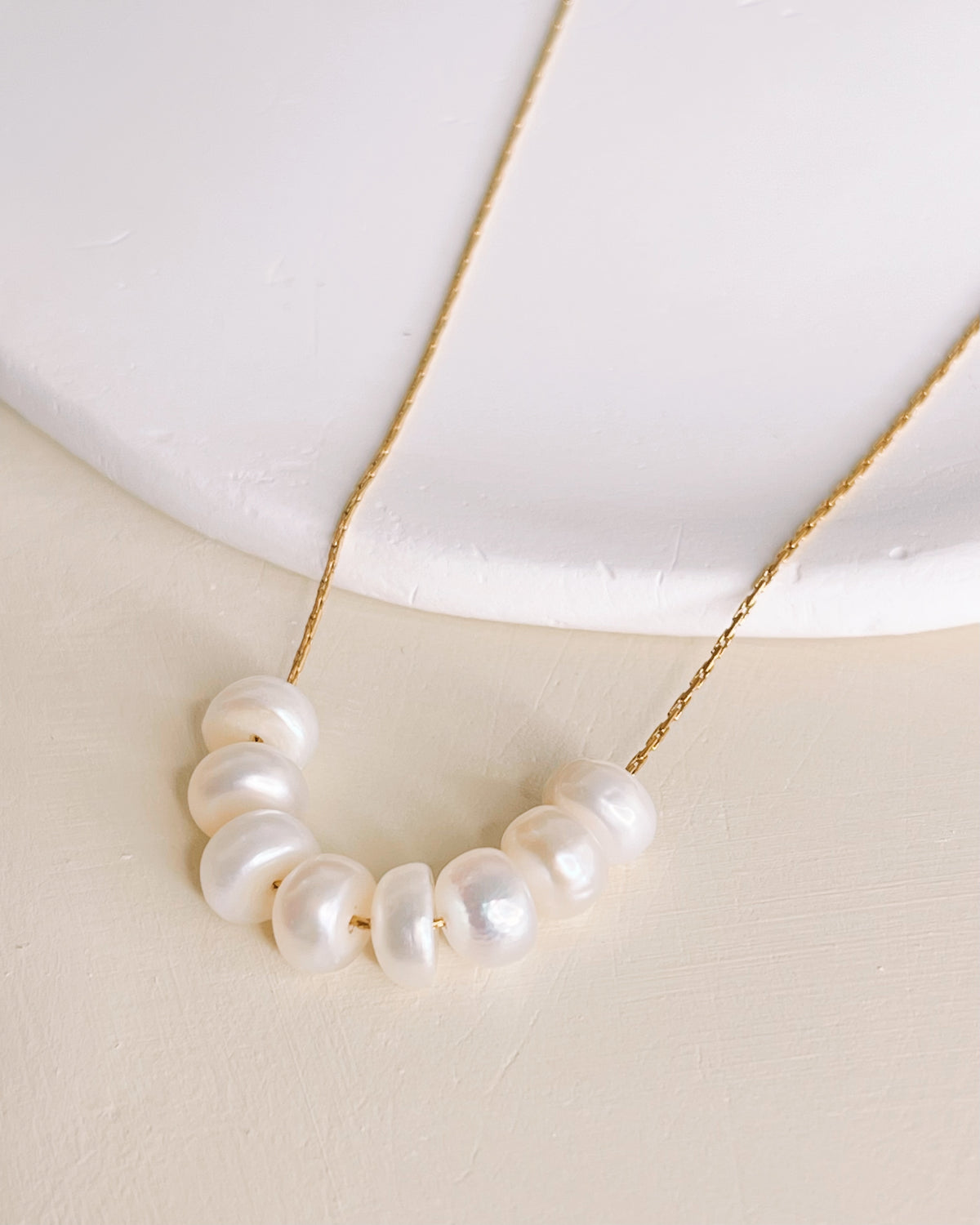 Octavia Baroque Freshwater Pearl Beads Pendant Gold Chain Necklace