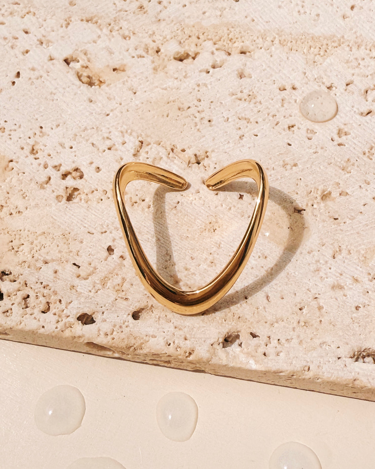 Sam V-Shaped Design Gold Open Ring