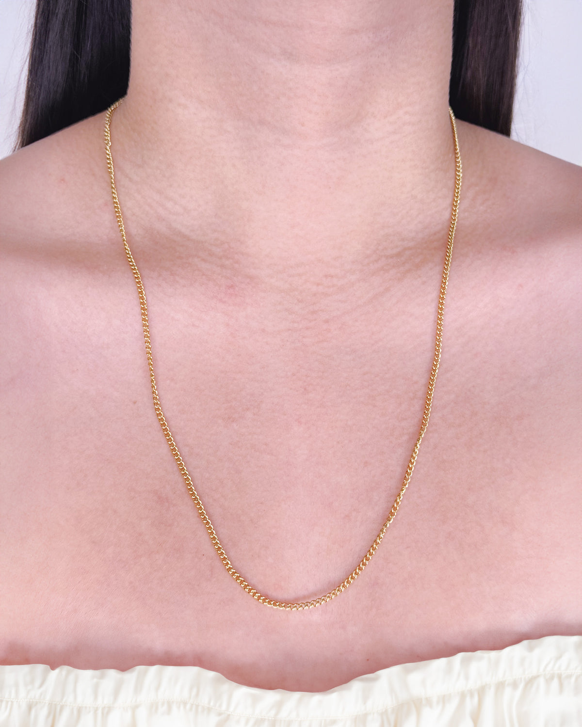 Belinda (Bundle Set) 3 Necklaces Triple Layer Flat Snake Chain Figaro Chain Thin Curb Chain Gold (Chain Only) Necklace