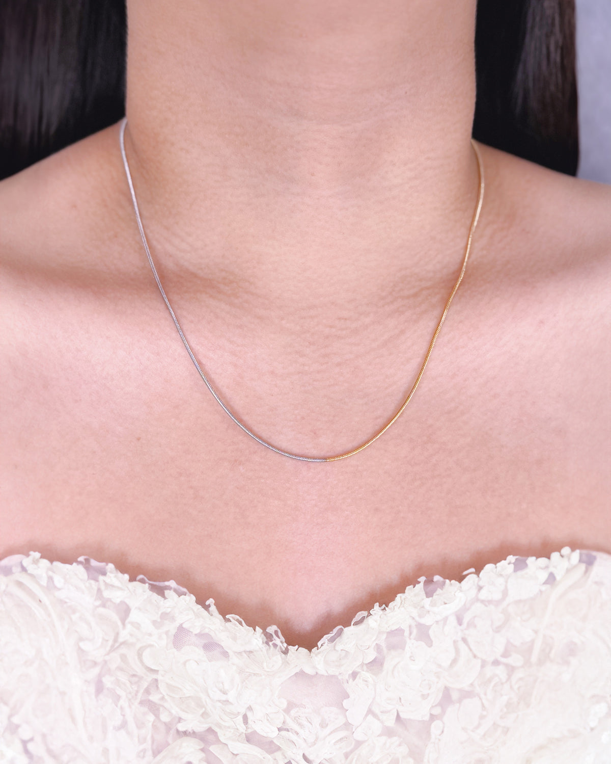 Betty (Two Tone ) Half Silver Half Gold Cocoon Chain Design (Chain Only) Necklace