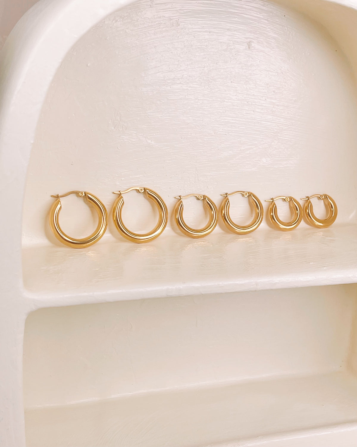 Briana Round Thick Gold Hoops