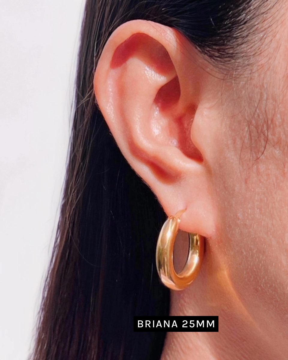 Briana Round Thick Gold Hoops