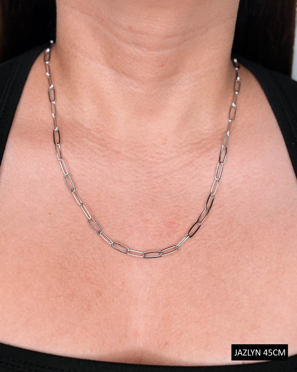 Jazlyn (Silver) Paper Clip Chain (Chain Only) Necklace