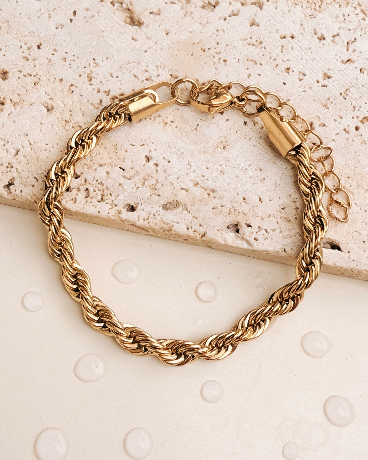 Dominique Twisted Classic Rope Chain Gold Bracelet