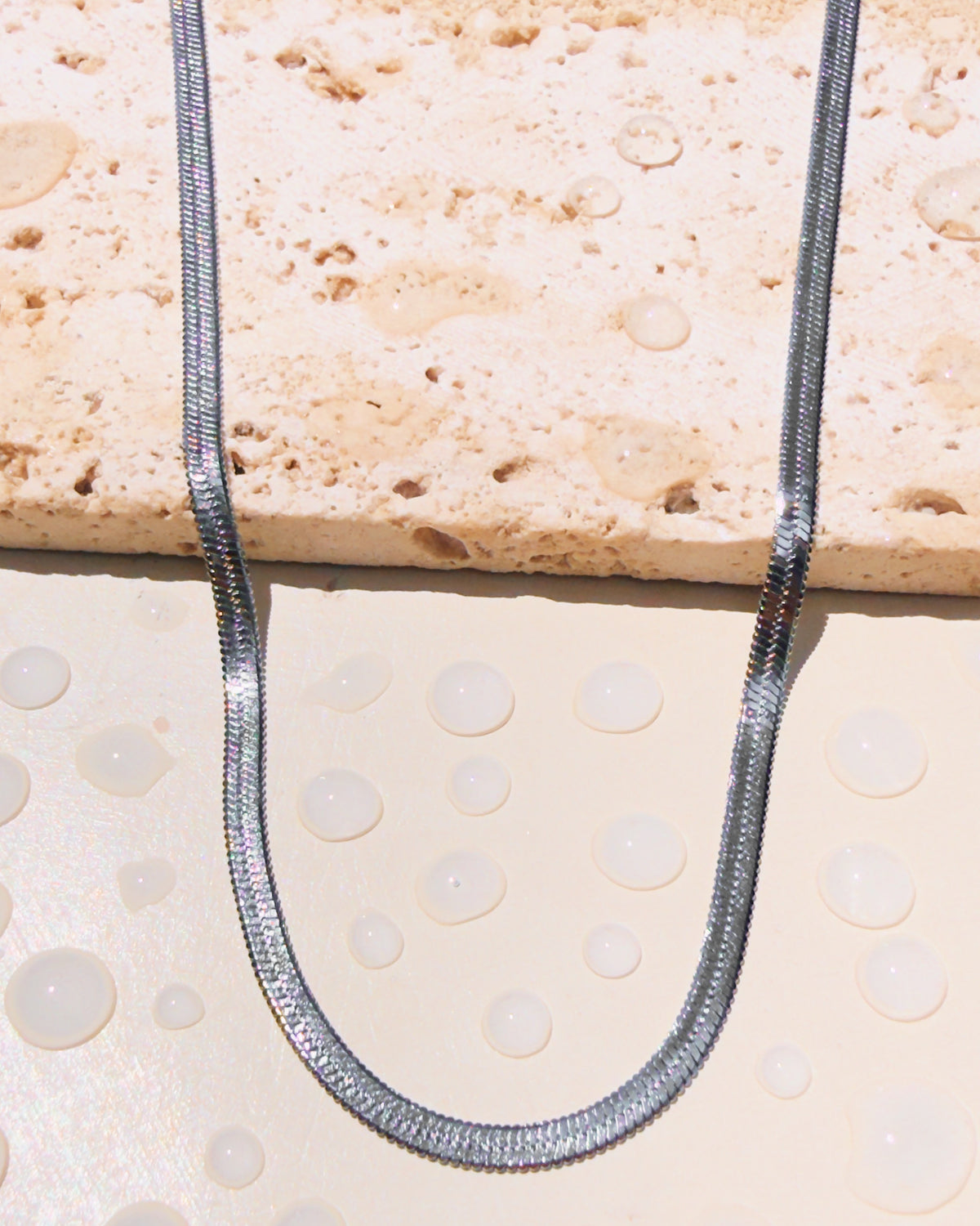 Margaret (Silver) Flat Wide Snake Chain Design (Chain Only) Necklace