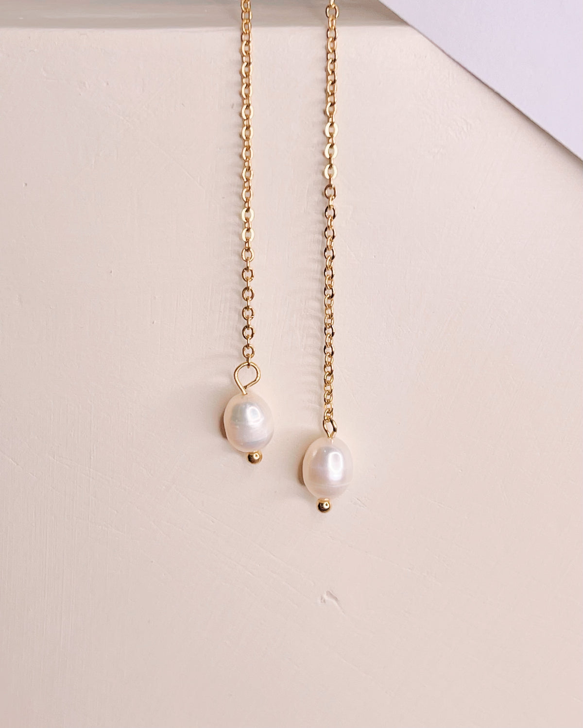 Yara Baroque Freshwater Pearl Gold Chain Dangle Drop Earrings