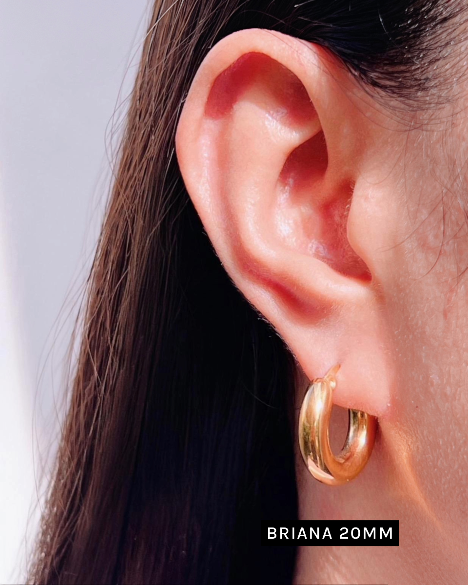 Briana Round Thick Gold Hoops