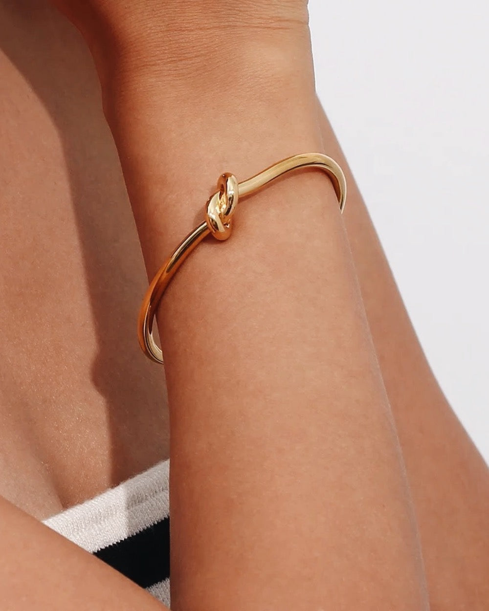 Natalie Knot Design Gold Bangle Bracelet