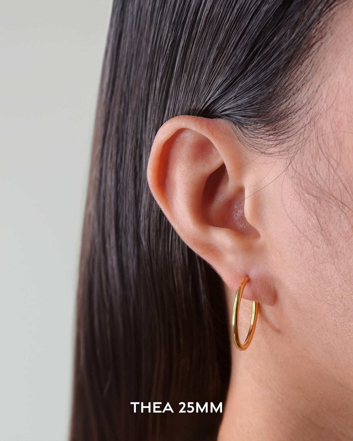 Thea Classic Thin Round Gold Hoops