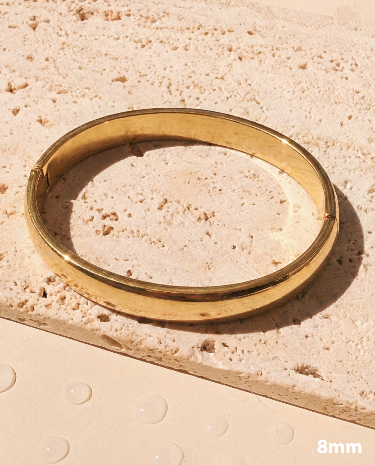 Cameron (Gold) Flat Rounded Smooth Thin Solid Closed Bangle