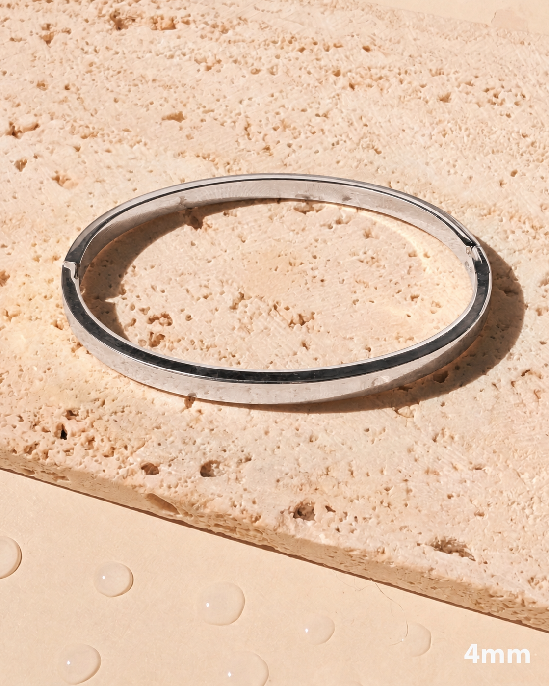 Cameron (Silver) Flat Rounded Smooth Thin Solid Closed Bangle