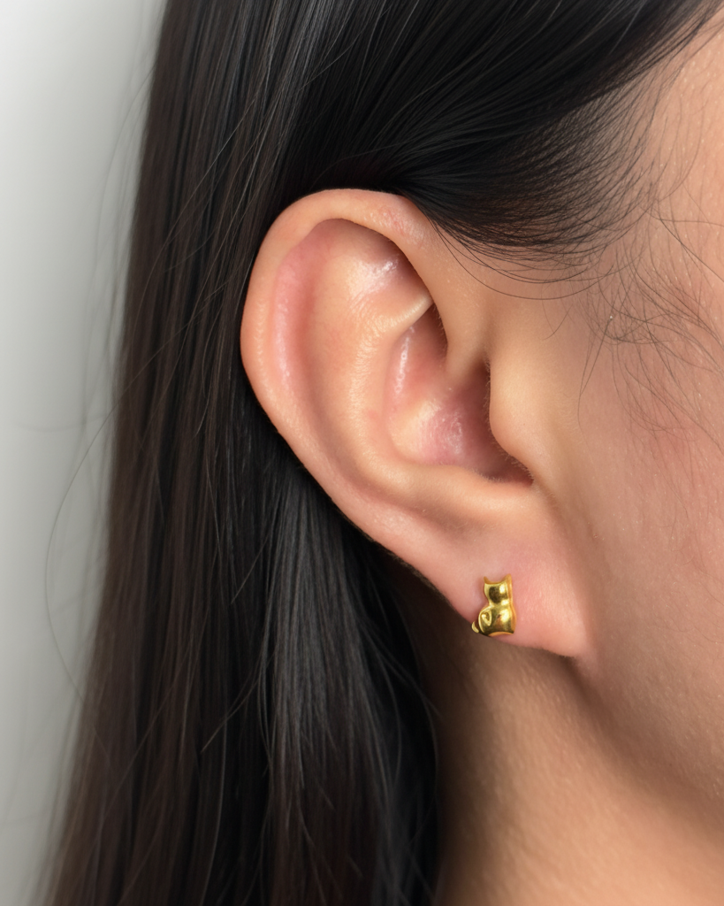 Gressa (Bundle Set) 3 Pairs Dainty Paw Shaped Cat Shaped Bird Shaped Design Studs