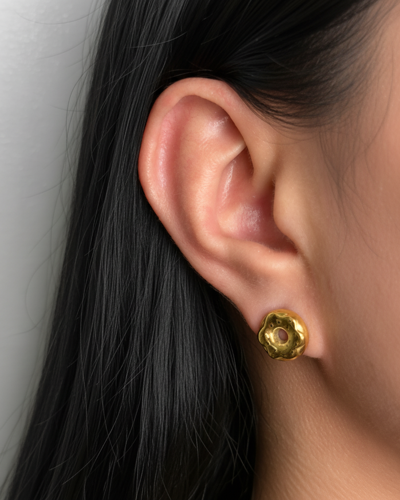 Parsyn Donut Shaped Gold Studs