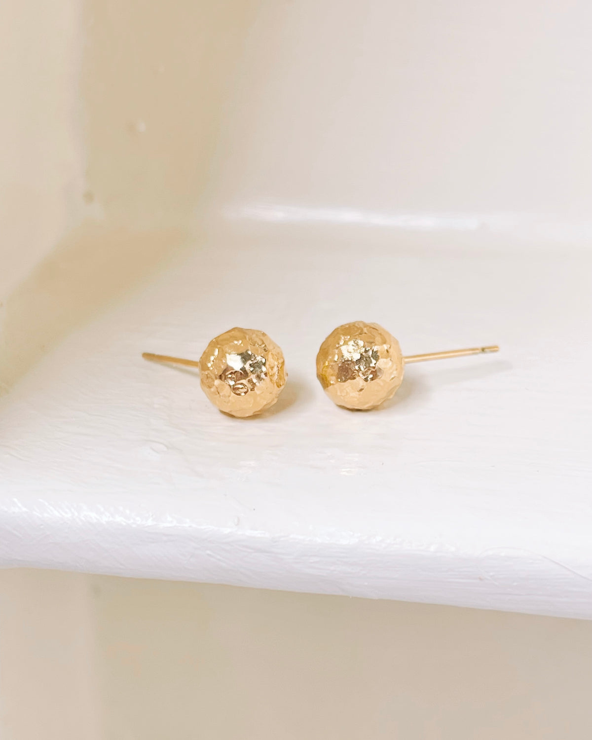 Shay Textured Solid Ball Gold Studs