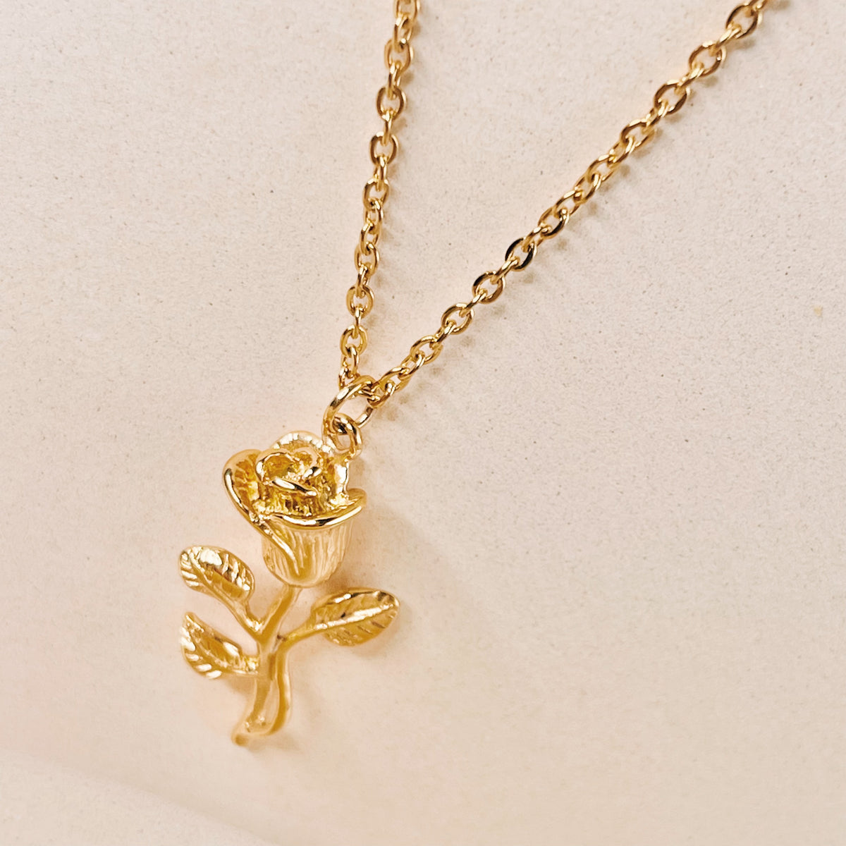 Madison Rose Flower Pendant Gold Necklace