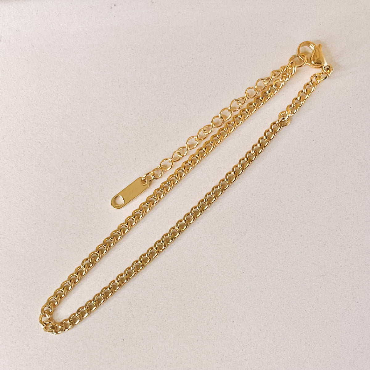 Genesis Classic Thin Curb Chain Gold Bracelet