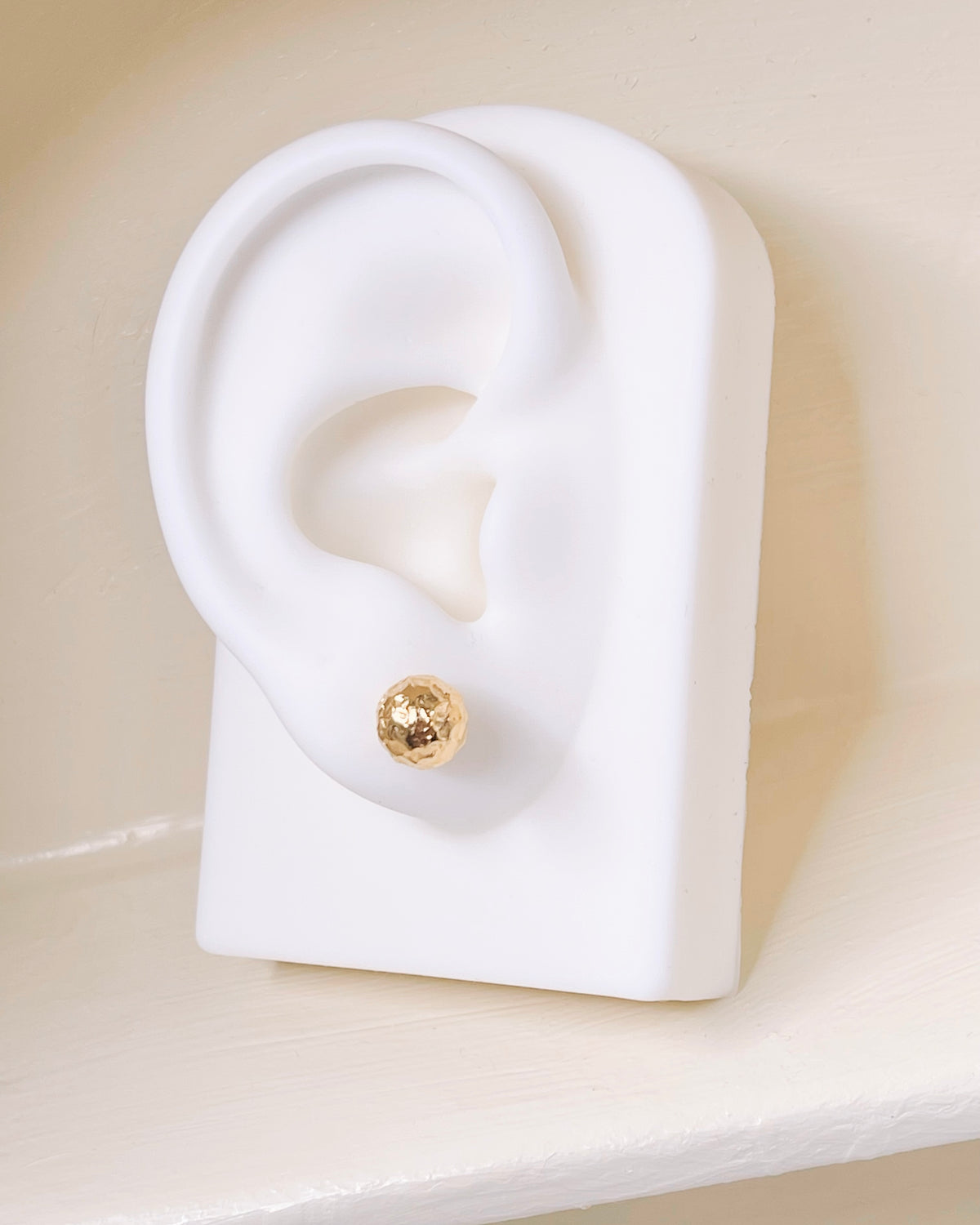 Shay Textured Solid Ball Gold Studs